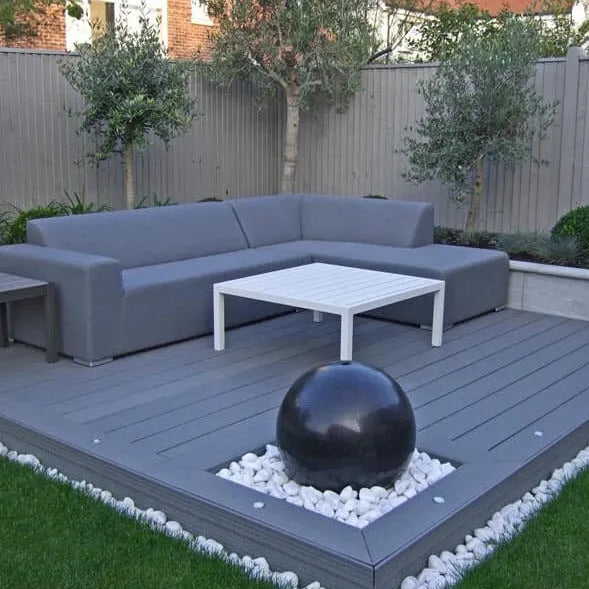 Anthracite Reversible Woodgrain Composite Decking Kit 3.6m Boards