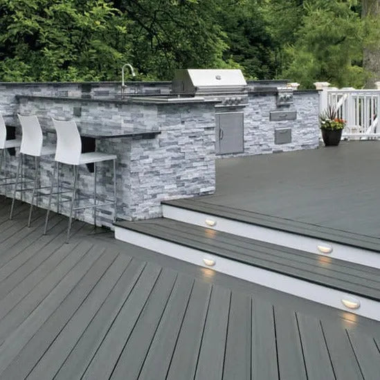 Anthracite Reversible Woodgrain Composite Decking Kit 3.6m Boards