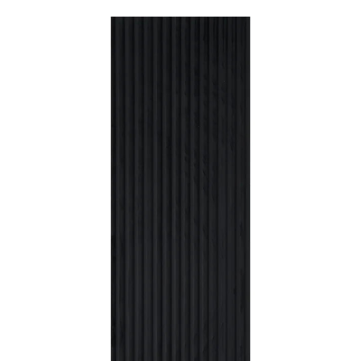 Velour Acoustic Panel Curved Slat 240cm by 60cm Black