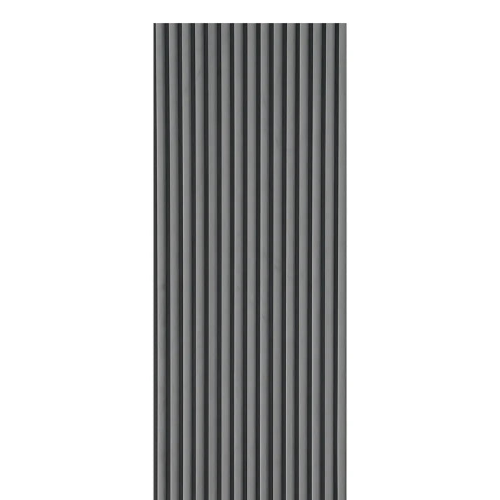 Velour Acoustic Panel Curved Slat 240cm by 60cm Dark Grey