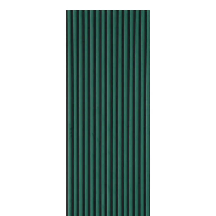 Velour Acoustic Panel Curved Slat 240cm by 60cm Green