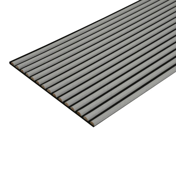 Velour Acoustic Panel Curved Slat 240cm by 60cm Grey