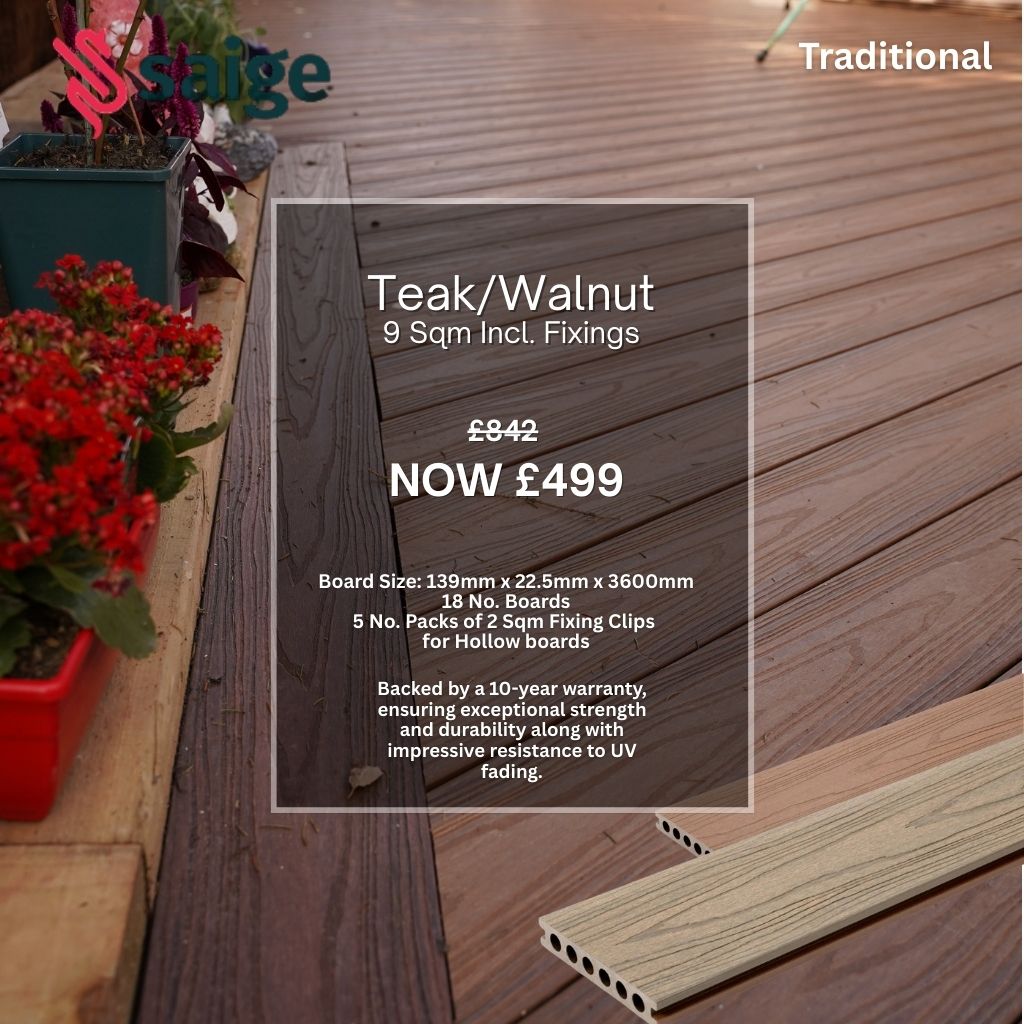 Saige Teak & Walnut 9 Sqm Kit Sale