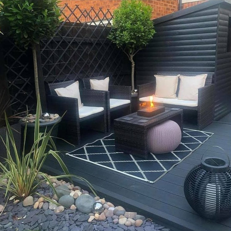 Charcoal Reversible Woodgrain Composite Decking Kit 3.6m Boards