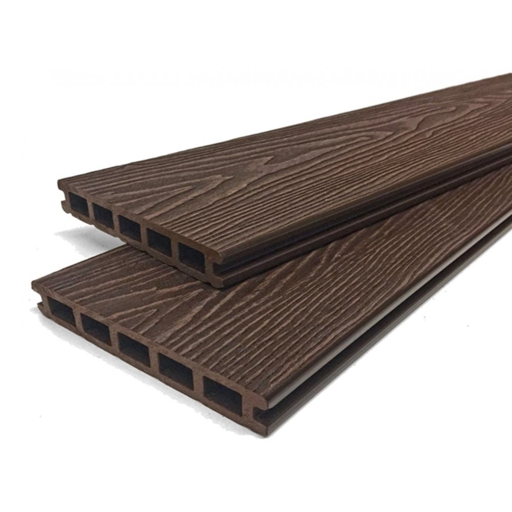 Mahogany Reversible Woodgrain Composite Decking Kit 3.6m Boards