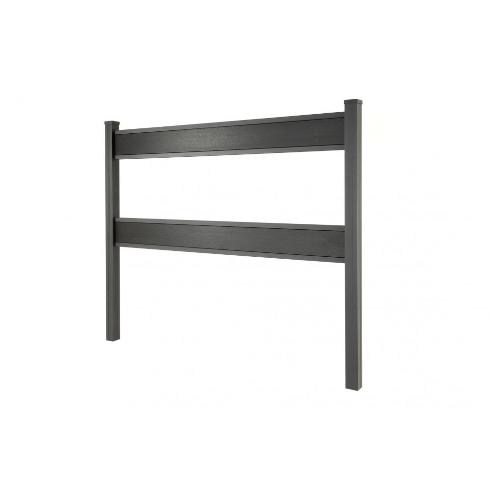 SAiGE Two Board Ranch Style Fence - into Concrete