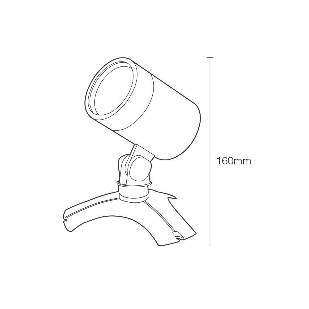 ELLUMIÈRE Black Outdoor Low Voltage LED Large Spotlight 3W