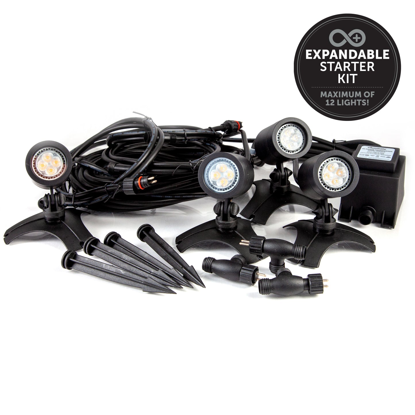 ELLUMIÈRE Black Outdoor Low Voltage LED Small Spotlight 2W
