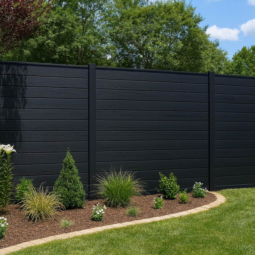 Charcoal Woodgrain Fencing Panels