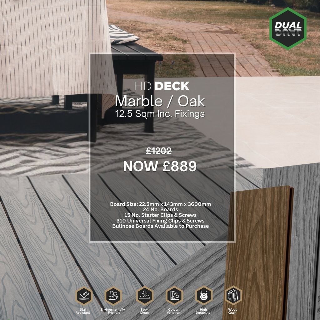 HD Deck Dual Marble/Oak 12.5 Sqm with fixings