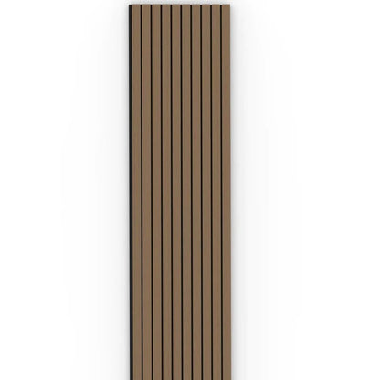 Smoked Oak Acoustic Wood Wall Panel Wide Slat Series 2  2400 x 600mm
