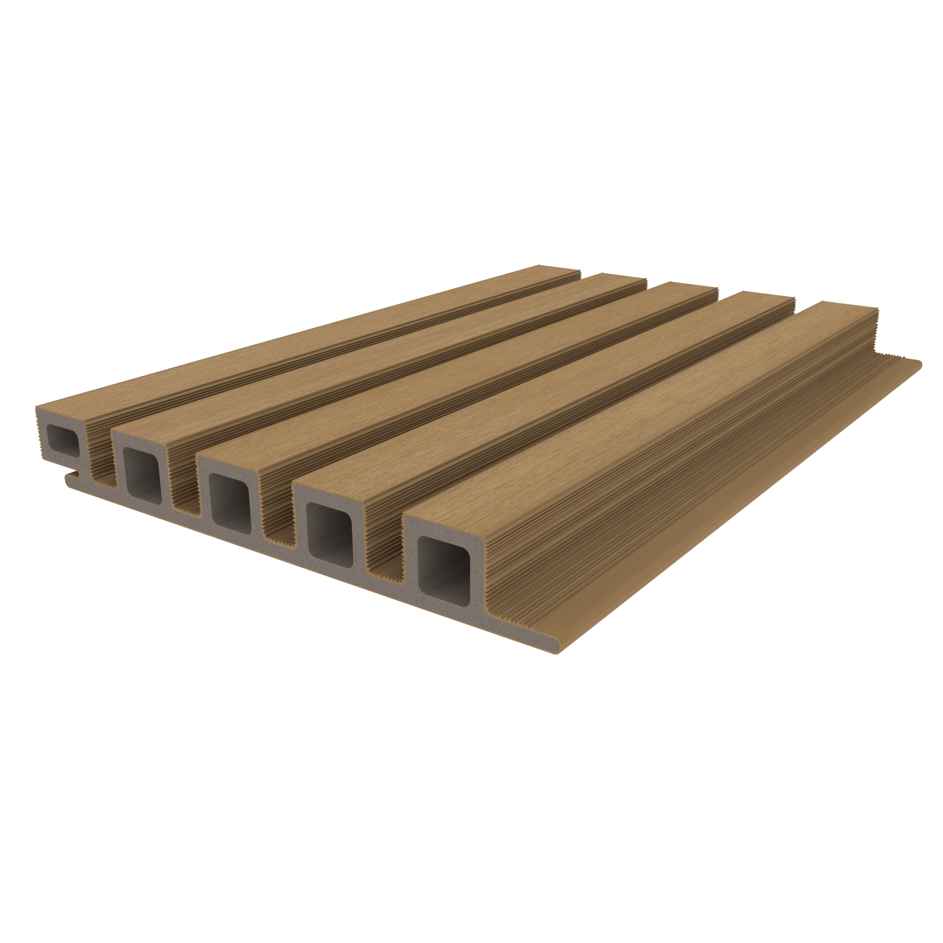 Blonde New Tech Wood Slatted Cladding