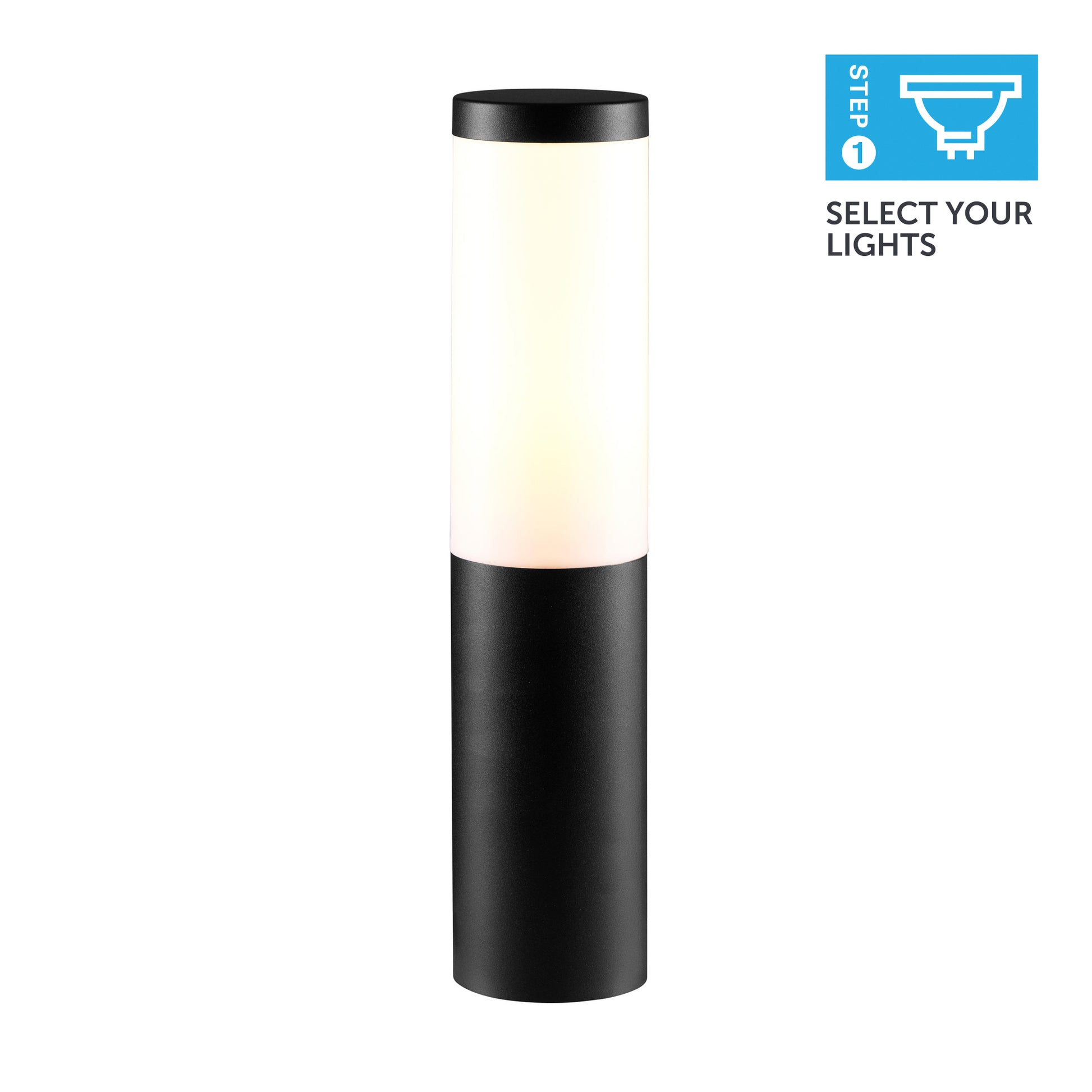 ELLUMIÈRE Black Metal Outdoor Low Voltage LED Bollard Light 3W